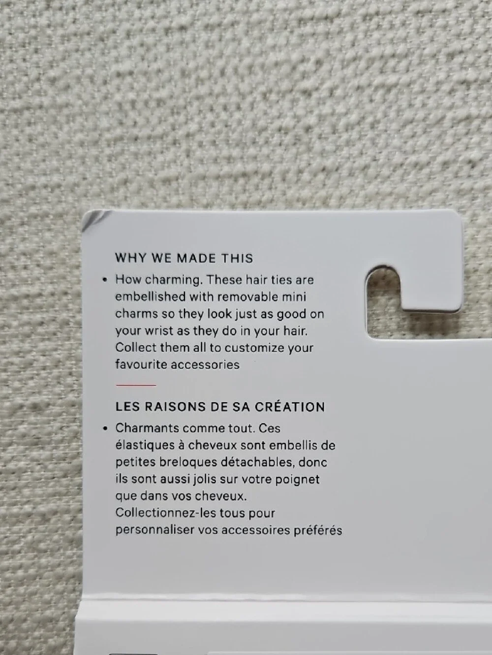 lululemon athletica Charm Hair Ties Trio — White Bands with Red & Pink Charms